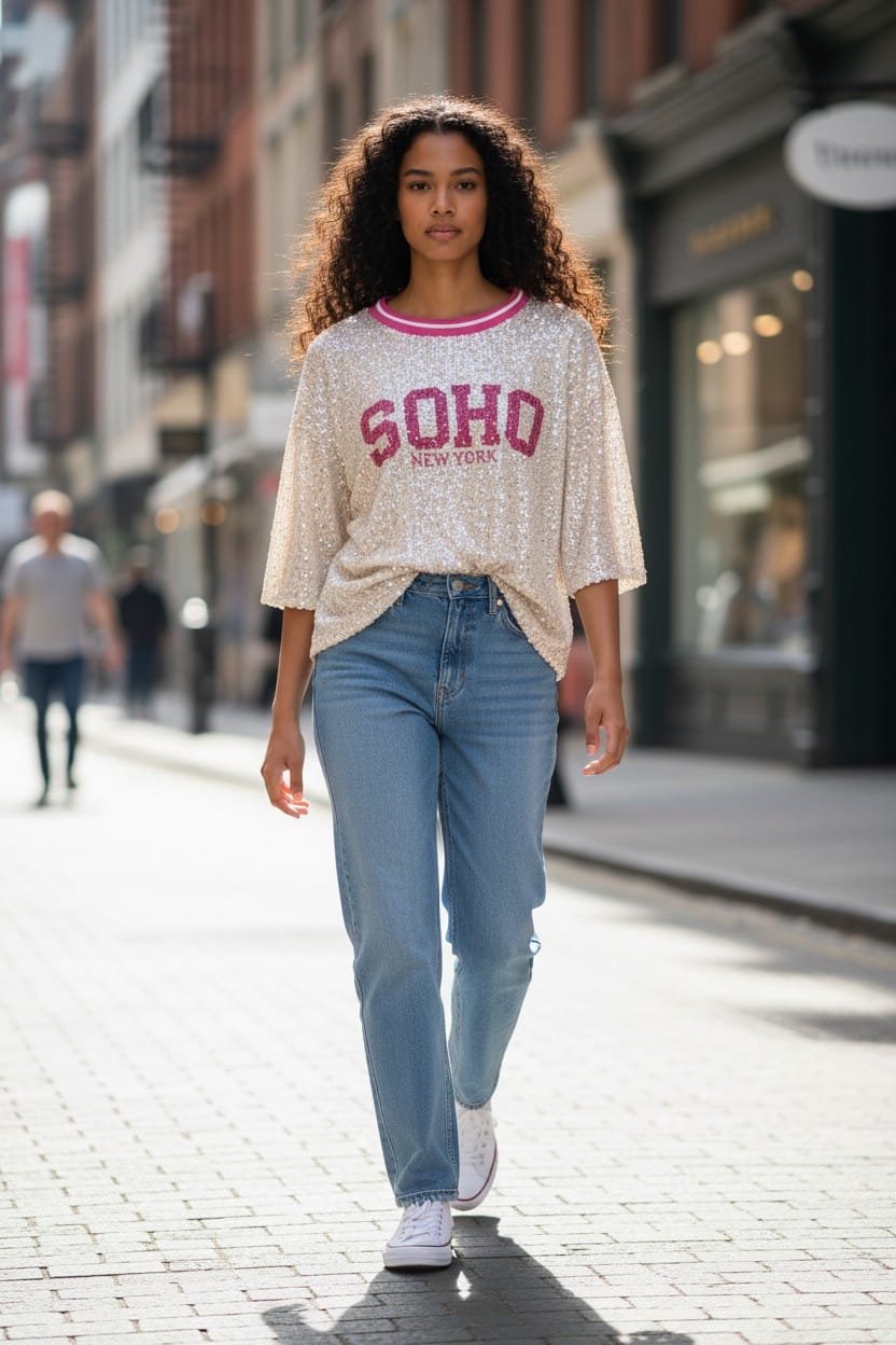 T-SHIRT MORBIDA PAILLETTES