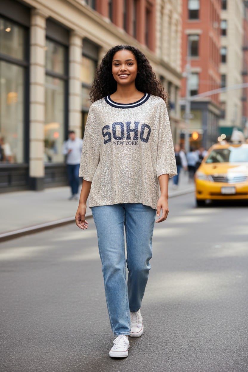 T-SHIRT MORBIDA PAILLETTES