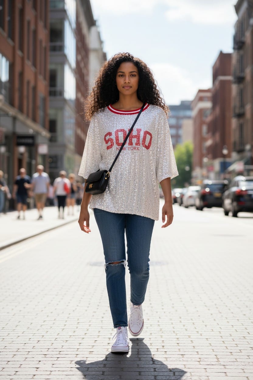 T-SHIRT MORBIDA PAILLETTES