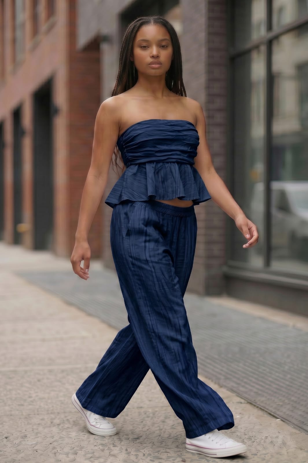 COMPLETO ELEGANTE CON TOP E PANTALONE A PALAZZO