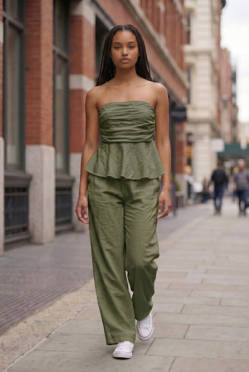 COMPLETO ELEGANTE CON TOP E PANTALONE A PALAZZO